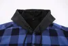 Hiver Hiver Fleece Linn Hooded Plaid Veste Shirt 2023 Contrast de flanelle à manches longues Cabine à carreaux chauds décontractés Male 231221