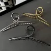 Hair Clips 2023 Classic Style Copper Gold Color Silver Black Metal Claw Back Of The Head Simple Accessories