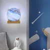벽 램프 현대 달 우주 비행사 만화 LED 어린이 방 조명 배경 창조적 인 침대 옆 옆 홈 장식 조명 231221