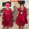 Robes de fille 1 à 5 ans Toddler Robe de fille Fouin d'automne Fleur Fleur longue manche tutu enfant bébé Red Christmas Bow Costume bébé Tenue d'anniversaire