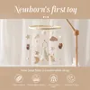 Baby Rattle Toy Wooden Bed Bell Bracket Mobile Hanging Bracket Toys Hanger Baby Crib Mobile Bed Bell Wood Toy Holder Arm Bracket 231221