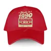 Bola bonés homens algodão boné de beisebol hip-hop chapéus feitos em 1990 todas as peças originais 32th 32 anos de idade presente de aniversário moda adulto unisex chapéu
