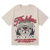 Hellstar T-Shirt Erkek Tişörtler Erkekler Tasarımcılar T-Shirts Kadın Hellstar Tees Şeytan'ın Göz Baskı Yüksek Sokak Vintage Sıradan Kısa Kollu Rap Üstü Eoks