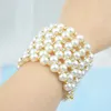 Bracelet élégant en perles d'imitation de cristal, multicouche extensible pour femmes, bijoux de mariée, cadeau 231221