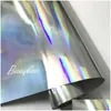 Autocollants de voiture de haute qualité 3 couches noires sier bleu chromé chrome holographique vinyle arc-en-ciel laser drop gouttes