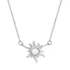 Цепи Karloch S925 Ожерелье из стерлингового серебра с опалом для женщин с дизайнерским смыслом ниши Подвеска с солнечным узором Персонализированное сочетание и сочетание