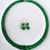 6-14 mm jade verde naturalny de perlas kołnierz pendientes congounto de Joyas 18242p