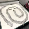 15mm 18mm handinställning Hip Hop Jewelry Custom Iced Out VVS Moissanite Diamond Cuban Link Chain