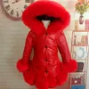 Winterkinderen Warm Faux PU Lederen bont jas HUWED WARME bovenkleding Dikkeling babykinderen herfst meisje faux bont kraagkleding 231221