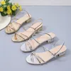 Sandals Women's 2023 Summer Fashion Weddings Bride Luxury Shoes For Women Golden Designer Party Open Toed Zapatos