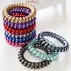 2017 Women Colorful Hairband Girl Candy Color BIG Telephone Cord Headbands Elastic Ponytail Holders Hair Ring 100pcs lot Diameter 268u