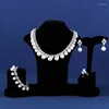 Boucles d'oreilles de collier Set Ronn I l comme cubic Zirconia Pearls Ring Bracelet Ensembles de 4 PC pour femmes de mariage