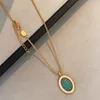 Chains PANJB 925 Sterling Silver Amazonite Texture Necklace For Women Girl Geometry Drip Glaze Retro Jewelry Gift Drop