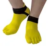 6 par Mens Five Finger Toe Socks hela säsongen Sport Ankel Mesh Cotton Short White Sock Sweat Absorbing Breattable With Fingers 231221