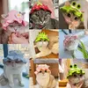 أزياء القطط الخريف شتاء قبعة مرنة لطيف جرو الحيوانات الأليفة القطط المحبوكة حزب po تبادل