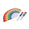 Autre événement Fournitures de fête Favors Rainbow Fan Gay Pride Plastic Plastic Bone Rainbows Hand Fans LGBT Events LGBT CONDITIONS sur le thème des arcs-en-ciel DHPHB