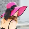 Chapeaux à bord large chapeau seau Femme Summer plage de voyage Chatte de paille coréen bord de mer Big Hat Brim Sunblock Sunshade Holiday Fashion Fashion Big Cool Hatl231221