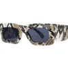 Okulary przeciwsłoneczne wąż skóra brązowa python kobiety vintage prostokąta projektantka marki Uv400 okulary201o