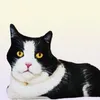Almohada de gato de peluche realista de 50 cm, almohada con estampado de gato animal en 3D, regalo de decoración del hogar para personas en coche 2203046728111