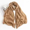 Halsdukar Spring Autumn Trend Simulation Silk Solid Color Sun Protection Women's Scarf Light Luxury Elegant Fashion Simple Long Sheal