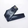 Street mode män jeans högkvalitativ retro blå elastisk smal fit rippade jeans män broderi designer denim märke byxor hombre 231220