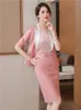 Женский пиджак, юбка, комплекты из двух предметов, весенне-осенний офисный женский элегантный деловой костюм, юбка-миди с разрезом на спине, шикарные комплекты 231220