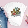 T-shirt da donna T-shirt per donna Stampa Ragazza Amore Albero Lettera Vacanza anni '90 Buon Natale Vacanza Lady Top Abbigliamento Abbigliamento Camicia Grafica
