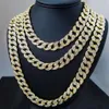 16Inch 18Inch 20Inch 22Inch 24Inch 26Inch 28Inch 30Inch Iced Out Strass Goud Zilver link Chain Mannen Necklace265y