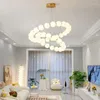 Lustres de luxe en cuivre LED blanc en acrylique salon suspension des lumières à manger coulangeur de chambre à coucher lampe de suspension réglable