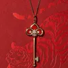 Designer Brand Tiffays New Limited 18K Rose Gold Key Necklace 925 Sterling Silver Red Agate sleutelbeen keten Vrouw geschenk
