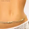 Waist Chain Belts Bohemia Double Strand Waist Pearl Beads Bo Jewelry Belly Beads Belly Chains Elastic Waist Chain Bo African Waists BeadL231221