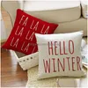 Cushion/Decorative Pillow Pillow Red Christmas Pillows Soft Ers For Living Room Sofa Couch Throw Decorative Pillowcase Bed Warm Color Dhpth