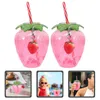 Wine Glasses 2 Pcs Milk Tea Cup Drink Bottle Strawberry Juice Party Decoration Beverage Plastic