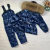 Zestaw odzieży dla dzieci 2PCS Zima ciepło ciepłe kurtki zagęszcza kombinezon 012 lata ubrania dziewczynki nastoletnie dzieci snowsit 231220
