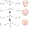 Waist Chain Belts 1Pcs Women Sexy Chain Stainless Steel Crystal Chain Belly Button Ring Navel Piercing Jewelry Waist Chain Piercing Belly RingL231221