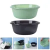Bath Accessory Set 2 Pcs Plastic Wash Basin Kitchen Sink Bowl Washing Vegetable Bathroom Face Cleaning Up Round Foot Soaking Hand