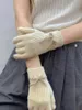 Inverno arco luvas de malha para mulheres homens engrossar luvas quentes dedo cheio guantes feminino tela toque luvas unisex 231220
