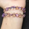 Bracelets liens amethyst naturel avec un bracelet de cœur citrine reiki bijoux de mode de pierre de pierre fengshii guérison cicatrie