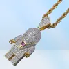 Paradiglione a pendente ghiacciato Collana di design di lusso Hip Hop Bling Diamond Astronaut Charms Gold Chain Gold Pendants Fashion Statemen6652470