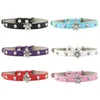 Dog Collars Bling Rhinestone Puppy Diamond Personalized Leather Adjustable Collar Necklace For Small Medium Pet Accessories