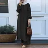 Etnische kleding Ramadan Eid Vrouwen Islamitische moslimjurk 2-delig shirt Wijde pijpen broek Dubai Abaya Turkije Vintage bloemenprint Kaftan