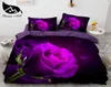 Dream NS New 3D Bedding Sets Reactive Print Purple Rose Flowers Pattern Quilt Cover Bed juego de cama H09133016883