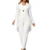 Dames tweedelige broek avond jumpsuit jas set elegante onregelmatige zoom mouwloos voor formele Ol pendelen dame vrouwen