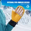 Gants de ski Mitaines de snowboard imperméables Hommes Femmes Gants thermiques d'hiver en cuir Ski de neige Moto Motoneige Résistant à l'usure 231220