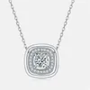 Catene NL017935 Lefei Moda Lusso Trendy Classico Moissanite Collana quadrata con diamanti incastonati per le donne Regalo di gioielli in argento 925