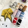 Harvkorean Solid Color Wool Stick Cross Warm Scarf Woman Fake Collar Neck Guard Shawl Winter Blus axlar Cape Knut O36