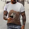 メンズTシャツTシャツ男性動物服3DフルプリントTシャツ夏のトップス半袖ファッションヒップホップ特大のティーストリートウェア