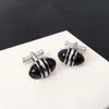 Luxury Designer Cuff Links for men High Quality Classic oval shape Cufflinks fine steel with Black Onyx insert303z