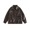 Women's Leather Punk Black Jacket Women Streetwear Loose Zipper Moto Biker Outwear Korean Casual Faux Coat