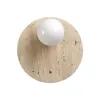 Wall Lamps Modern Creative White Glass Ball Yellow Travertine Lamp LED Lighting Bedroom Bedside Living Room Decoration Sconce Fixture